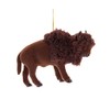 Furry Brown Buffalo Ornament