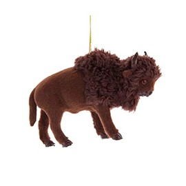 Furry Brown Buffalo Ornament