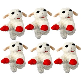 Multipet Lambchop Plush Dog Toy 6" with Squeaker Size:Pack of 6
