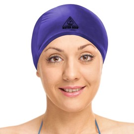 Water Gear Synthetic Fiber Swim Cap - Comfortable and Durable Swimming Cap - Keeps Short or Long Hair Dry