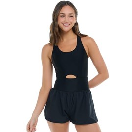 Body Glove Women's Standard Mabel One-Piece Active Onesie Runsie, Black