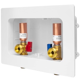 EFIELD Premium Washing Machine (Laundry) Outlet Box with Center Drain, 1/2-Inch Push-Fit Inlet Connection(Copper, Pex, CPVC Pipe) With Copper Water Hammer Arrestor,(WM033)