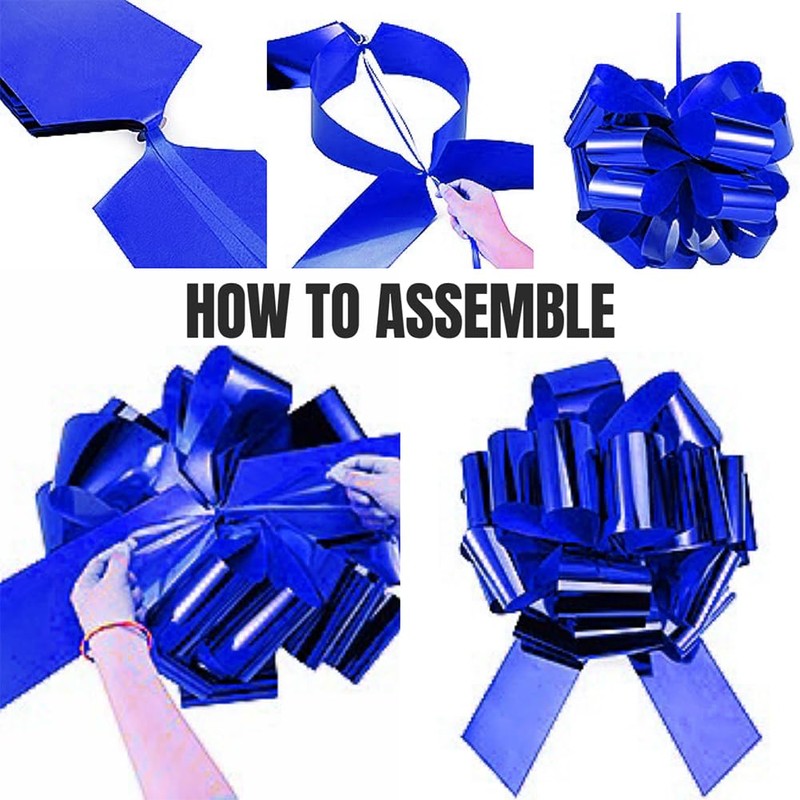 Giant Large Blue Pull Bow 16" Wide, Pack of 1
