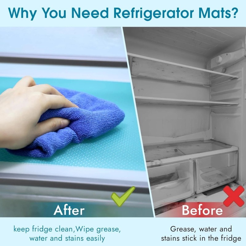 BEVTEE 8 Pack Refrigerator Liners,Washabl