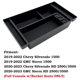 EVTIME Compatible with Chevy Silverado 1500 Accessories/GMC Sierra 1500 2019-2022 Center Console Organizer Tray Fits for 2020-2023 Silverado/Sierra 2500 HD/3500 HD -Full Console Only (Upper Organizer)