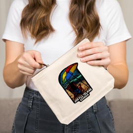 Lantern Press Jekyll Island, Georgia, Beach Chair, Scratchboard, 100% Cotton Zipper Pouch, Travel Accessory, Go Bag