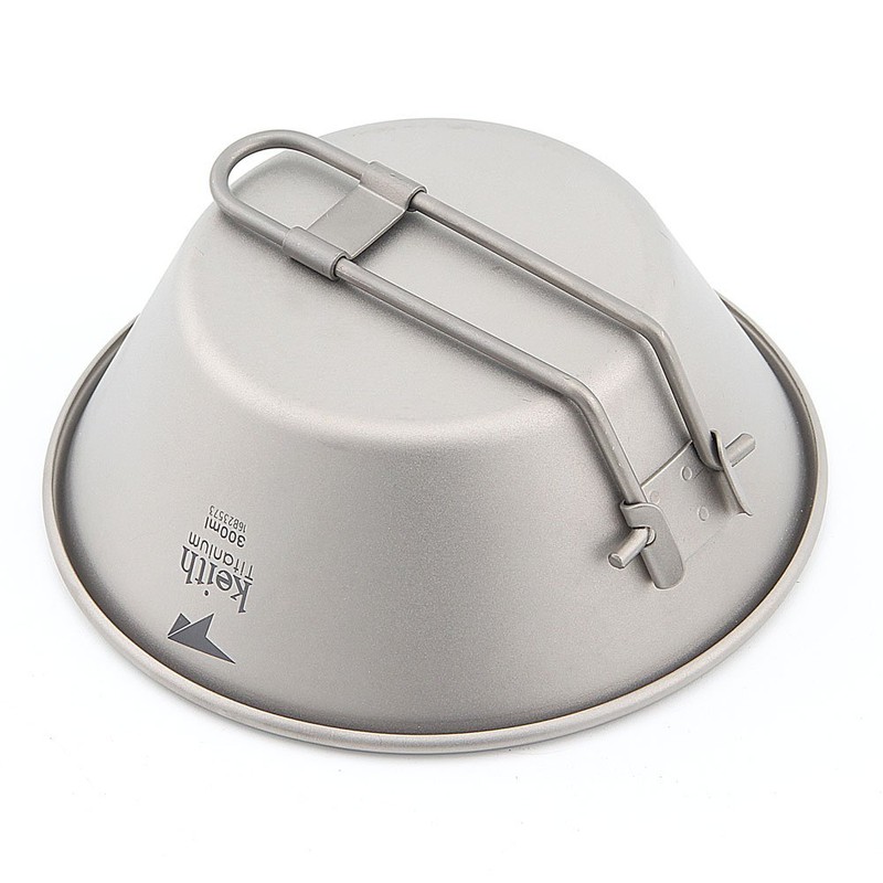 Keith Ti5320 Titanium Folding Handle Camping Bowl Ultralight Base Collapsible