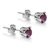Riva Pierced Stud Earrings with Round Cut Gemstone Cubic Zirconia