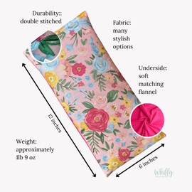 Whiffy Bean Bags Microwave Heating Pad Filled With Flax Seed and Choice of Dried Herbs, Herbal Cold Pack, Good Size for Back Pain and Cramps, Hot and Cold Therapy, 6" x 12" (Meow, Lavender)