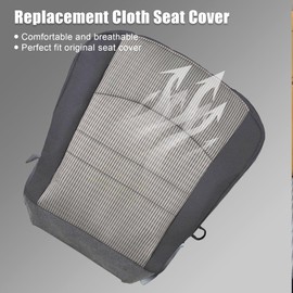 GXARTS Driver Side Bottom Lower Replacement Cloth Seat Cover Gray and Driver Bottom Foam Cushion Pad Compatible with Dodge Ram 1500 2500 3500 4500 5500 2009 2010 2011 2012