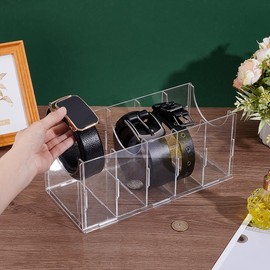 UNICRAFTALE Gürtel Organizer Acryl Gürtel Aufbewahrungshalter Vitrine Mit 5 Fach Aufbewahrungshalter Durchsichtige Behälter Für Uhren Krawatten Schmuck Und Accessoires Für Den Schrank