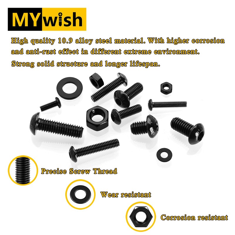 Mywish 240 Pieces M6 Screw Nuts and Bolts Assortment Kit,