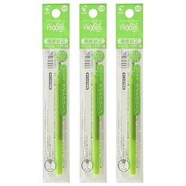 Pilot LFBKRF12EFLG Refill for FriXion Balls, 0.02 inches (0.5 mm), Light Green, Pack of 1 x 3