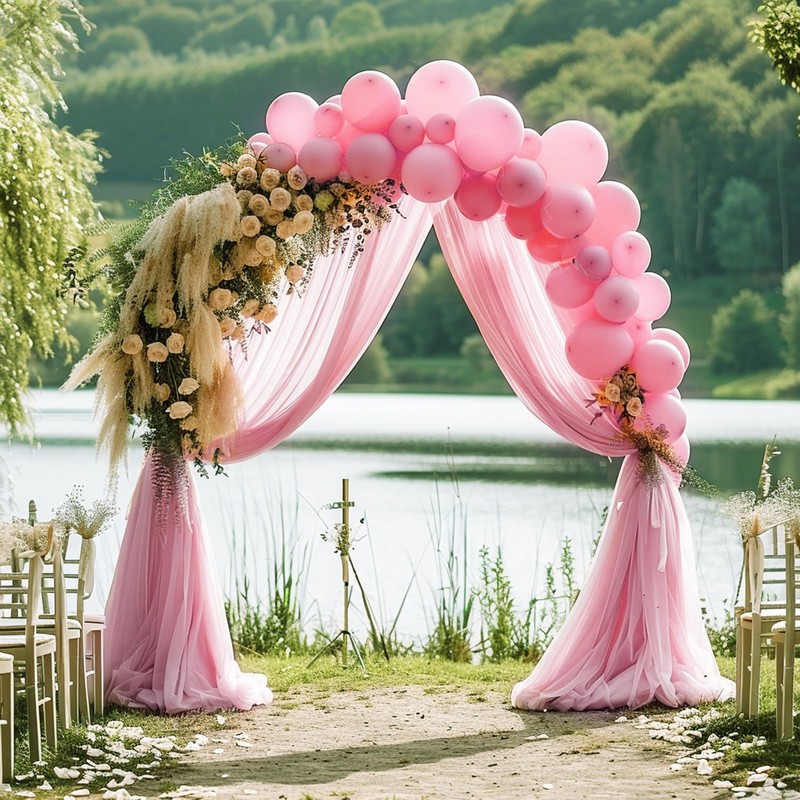 Wokceer Wedding Arch Draping Fabric 28.7" x 20FT Blush Pink