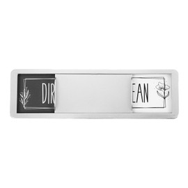 PATIKIL Dishwasher Magnet Clean Dirty Sign, 7x2 Inch Clean & Dirty Dishwasher Indicator Slider Silver Acrylic Magnet Sign Laundry Kitchen Gadget, Grey & White