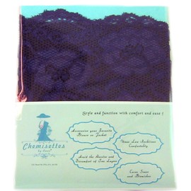 Chemisettes by Anne Modesty Panel Cleavage Cover Lace on Soft Poly Navy Size B