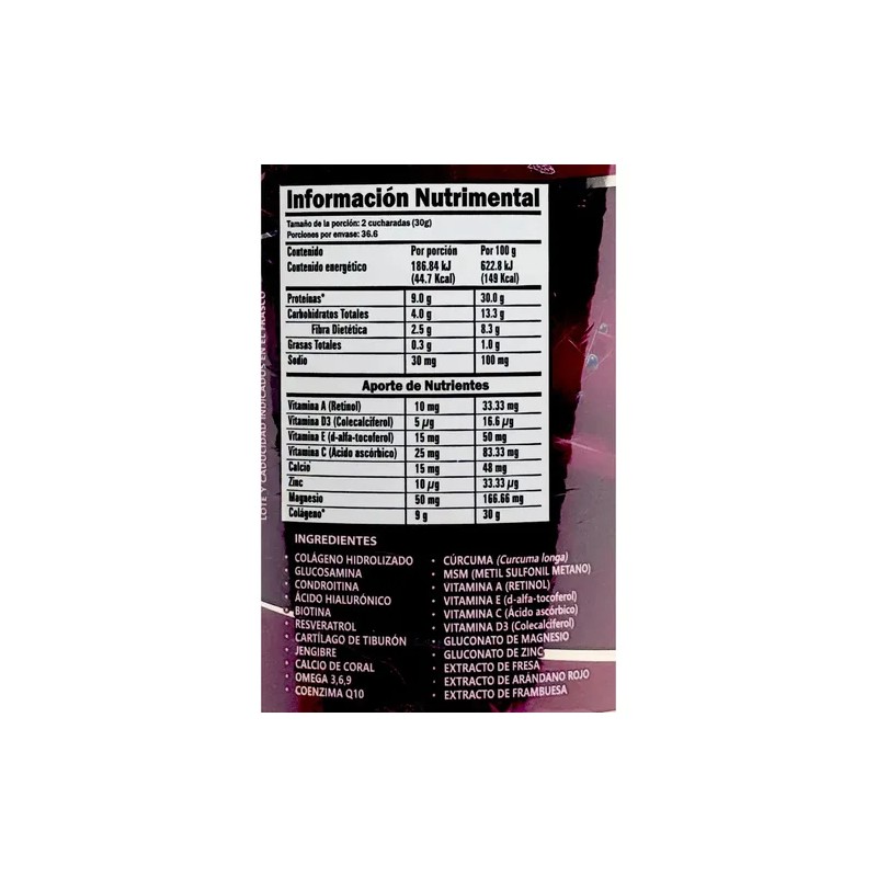 Colágeno Hidrolizado Glucosamina Biotina Frutos Rojos 3 Pzs Frutos Rojos