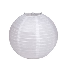 4 PCS Paper Lanterns, Round White Paper Lantern with Wire Ribbing, Different Sized White Lampshades, 4" 6" 8" 10" Paper Lampshades for Weddings, Parties, Celebrations, Patios and Rooms