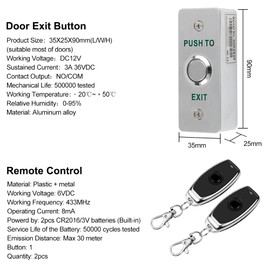 QTTYELOK WiFi Tuya Access Control System Kit 433Mhz Wireless Gate Door Opener + Electric Drop Bolot Lock + Exit Button, Smartphone APP Remote Control Unlock