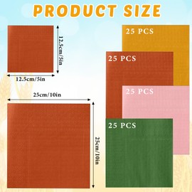 Layhit 100 Pcs Cocktail Napkins Disposable Beverage Napkins Square Paper Dessert Tissue for Wedding Birthday Easter Party Supplies(Bohemian Color,5 x 5 Inch)