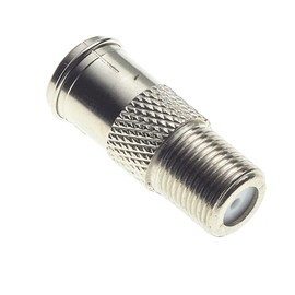 Quick Coupling F Connector, Pack of 5 - 75 Ohm, Nickel-Plated Zinc Housing, Male Plug, Adapter Sleeve, Converter for Satellite FM Coax Cable Antenna