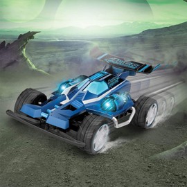 Nikko 10044 Race Buggies Alien Panic Blue, Remote Controlled RC Car, Off-Road Vehicle up to 7.5 km/h, Multi-Directional Remote Control 2.4 GHz, Children from 6 Years and Adults, Buggy Approx. 23 cm,
