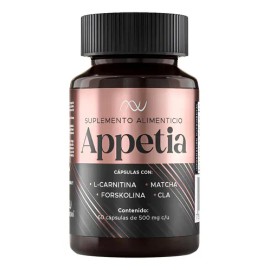 Suplemento Nutrinova Appetia Cápsulas L-Carnitina Matcha Forskolina CLA                                                                               
