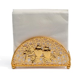 Luxflowing Paper Napkin Holder for Table, Metal Napkin Dispenser for Countertop, Tissue Holder Can be Used as Modern Farmhouse, Coffee Bar, Dining Room, Kitchen Island Accessories and Decor (Gold)