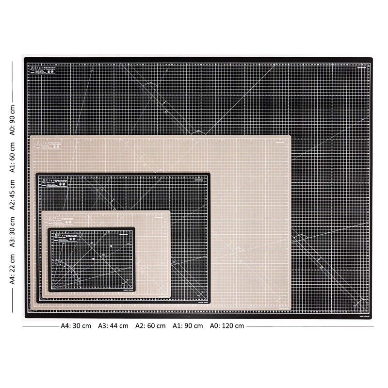 Elan Cutting Mat A4 Black and Taupe, 5-Layer Cutting Mat,