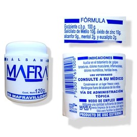 3 Bálsamo Mafra Crema 120gr, Refrescante, Relajante, Masaje, Piel, con Mentol y Eucalipto.