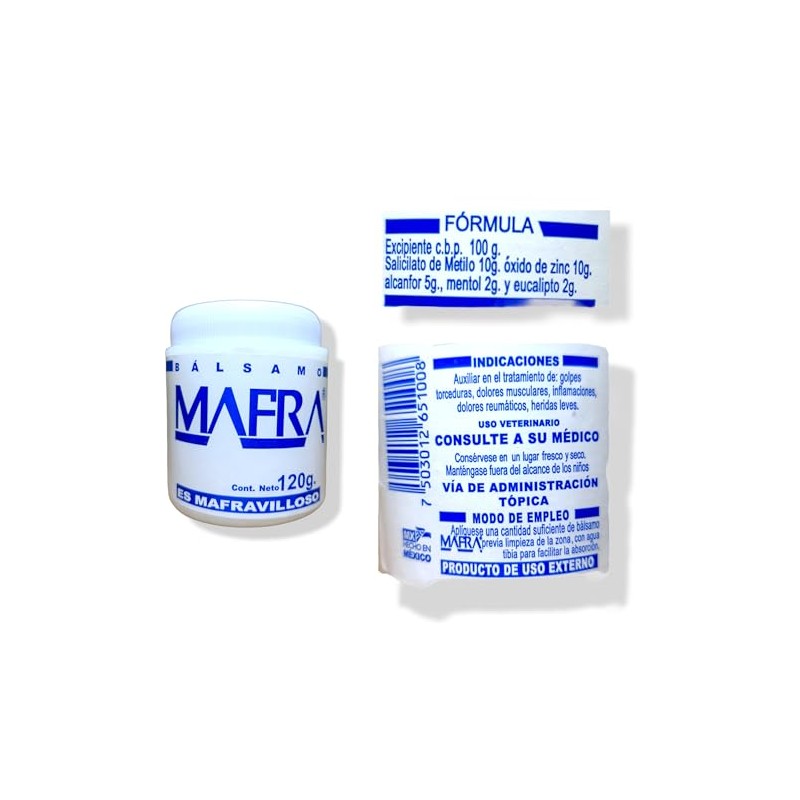 3 Bálsamo Mafra Crema 120gr, Refrescante, Relajante, Masaje, Piel, con