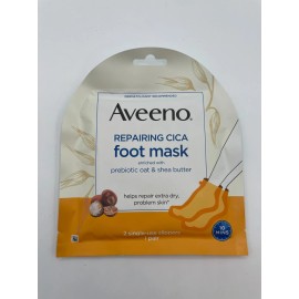 Aveeno 36 Pack Aveeno Foot Mask with Prebiotic Oat and Shea Butter Repairing CICA