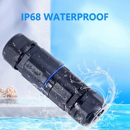 5PCS IP68 Waterproof Electrical Cable Connector, Outdoor 2 Pin Junction Box, Electrical Wire Connectors for 3.5-6.5mm(250V 16A), Screw Installation