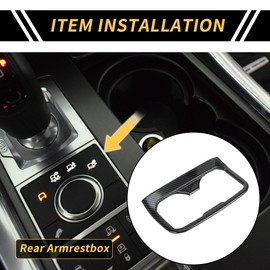 REPAIROCK 1 Pcs Armrestbox Rear Cup Holder Cover Trim for Toyota Tacoma 2016-2023 Rear Seat Armrest Cup Holder Cover Trim Carbon Fiber Pattern ABS Black