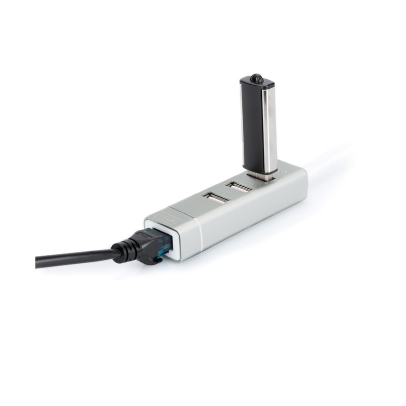 Digitus DA-70253 USB 2.0 100Mbit/s Aluminium interface hub - Digitus