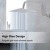 NearMoon S Shape Shower Extension Arm with Flange, Stainless Steel