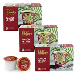 Door County Coffee Jamaican Me Crazy® - Medium Roast Rum & Vanilla Flavored Ground Coffee - Single Serve Cups