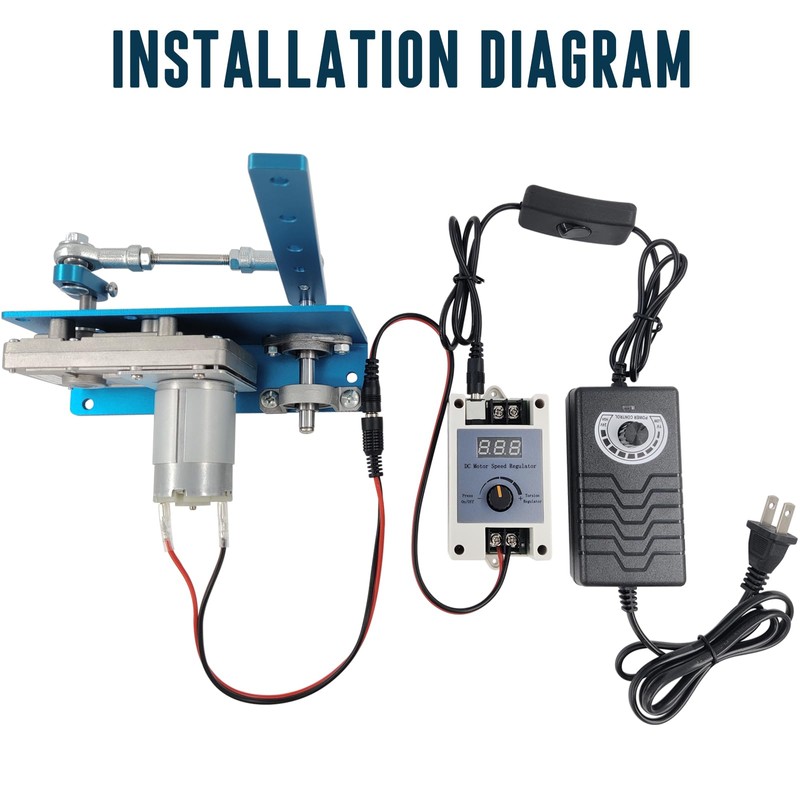 JQDML DIY Reciprocating Swing Motor,Swing Angle 20-120 Degrees Adjustable Speed