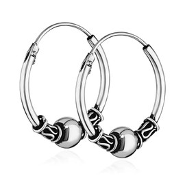 NKlaus Pair of 925 Sterling Silver Celtic Gothic Creole Earrings Solid 18 mm 7259, Sterling Silver, No Gemstone