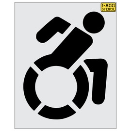 48" WaImart Accessible Handicap Symbol Stencil - 1/16" (.063") Light-Duty LDPE