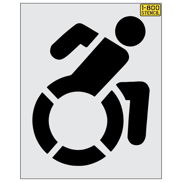 48" WaImart Accessible Handicap Symbol Stencil - 1/16" (.063") Light-Duty