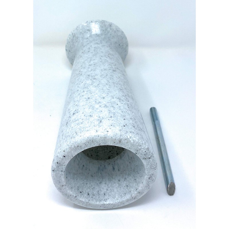 OPTIMUM Slim Memorial Cemetery Flower Vase - Plastic (White Granite)