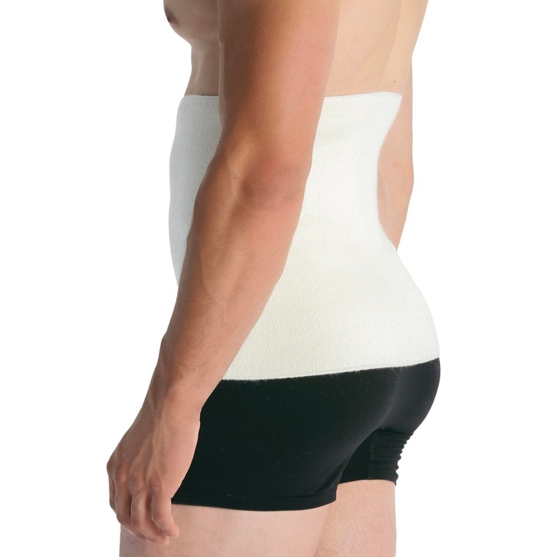 Easy8 - (White, XL Abdominal Belt, Kidney Warmer, Wool Abdominal