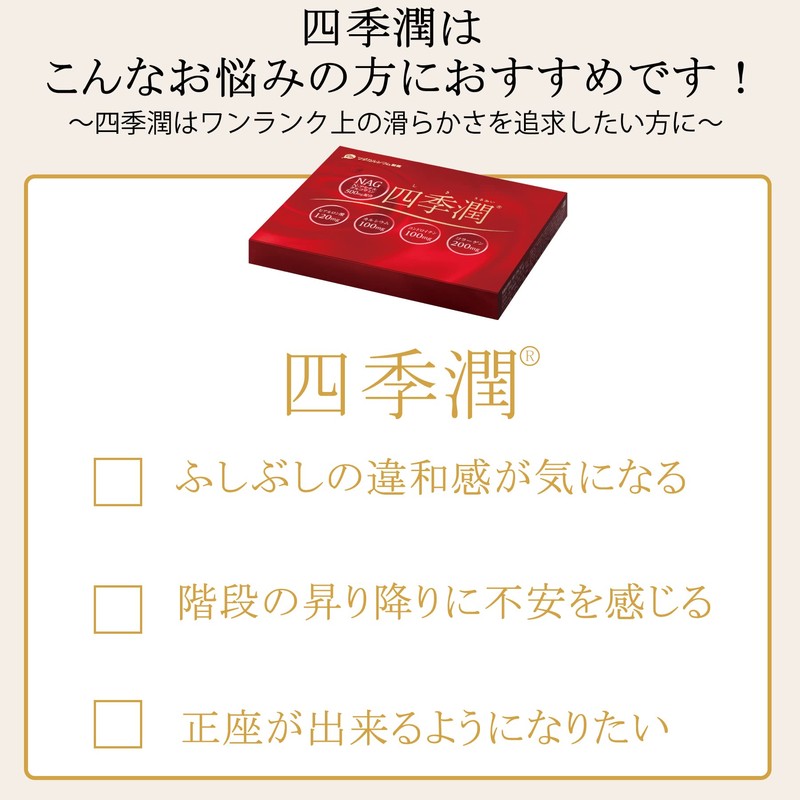 四季潤 グルコサミン コンドロイチン ヒアルロン酸 マルチサプリ 120粒 ワダカルシウム製薬 (新パッケージ)