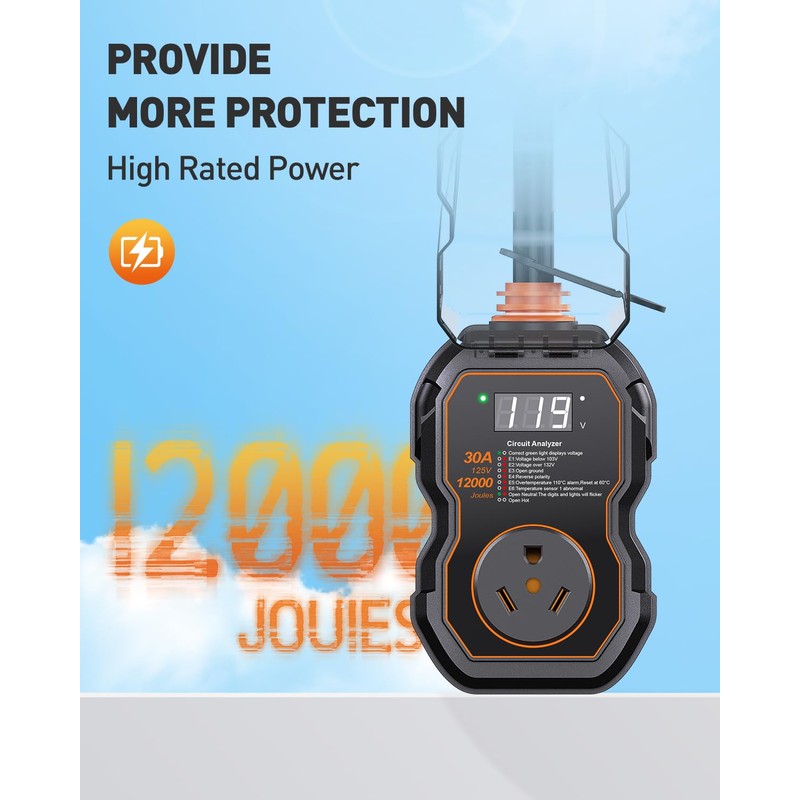 GEARGO RV Surge Protectors 30 Amp with Smart LED Display,