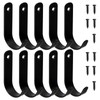 Ldzzuo 10PCS Coat Hooks, Wall Mounted Single Prong Robe Hook with 10 Screws Wall Coat Rack for Hanging Towel Hooks Hat Backpack Key Clothes (Style 2-Black)