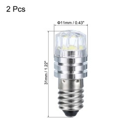 MECCANIXITY 3V/0.12A E10 Mini LED Light Bulbs, 2Pcs Miniature Screw Bulbs Flashlight Bulbs for Scientific Experiment Lighting DIY Accessories, White Light