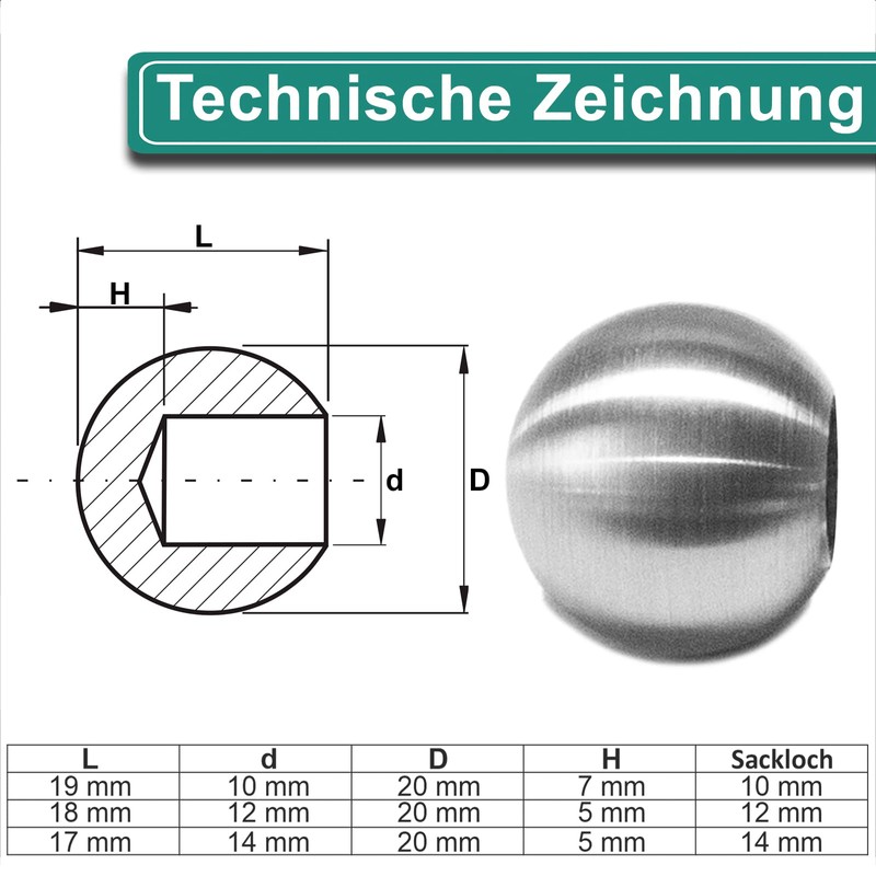 PRIOstahl Solid Ball Decorative Ball Stainless Steel Ball 1 x