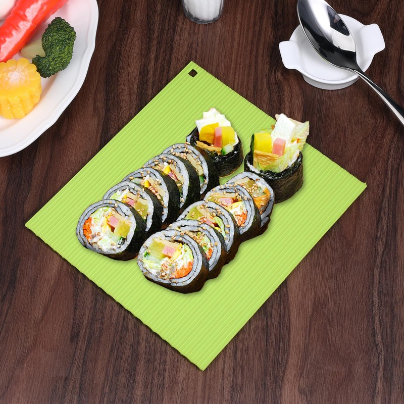 Apausvcm Sushi Rolling Mat, 8.5 x 7.8 Inch Silicone Sushi