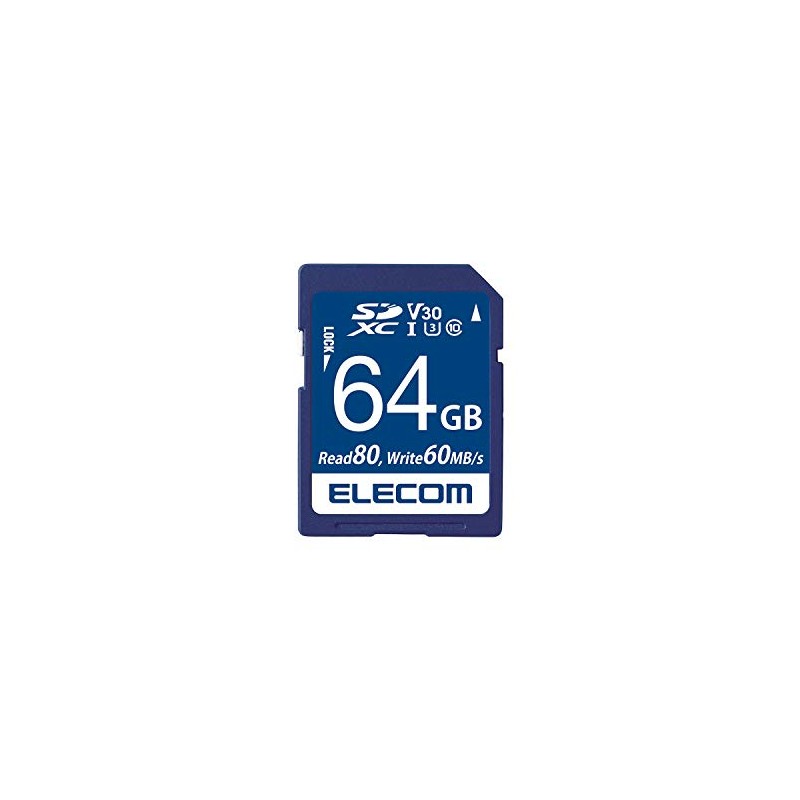 Elecom UHS-I U3 80MB s 64GB MF-FS064GU13V3R SDXC Card with